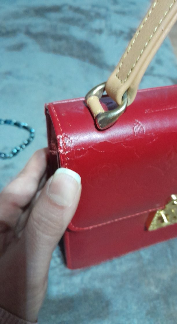 Klasik Kırmızı Deri Kadın Çanta - Görsel 5