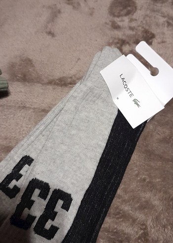 Lacoste Erkek Gri Baskılı Midi Çorap - Görsel 5
