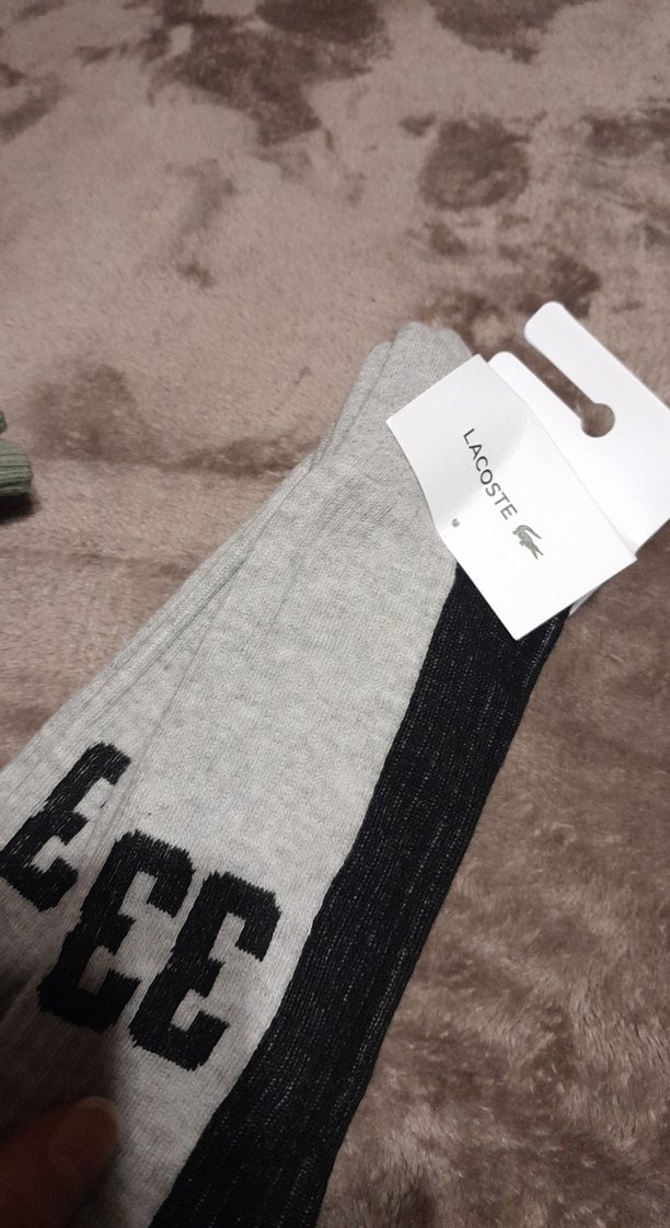 Lacoste Erkek Gri Baskılı Midi Çorap - Görsel 5