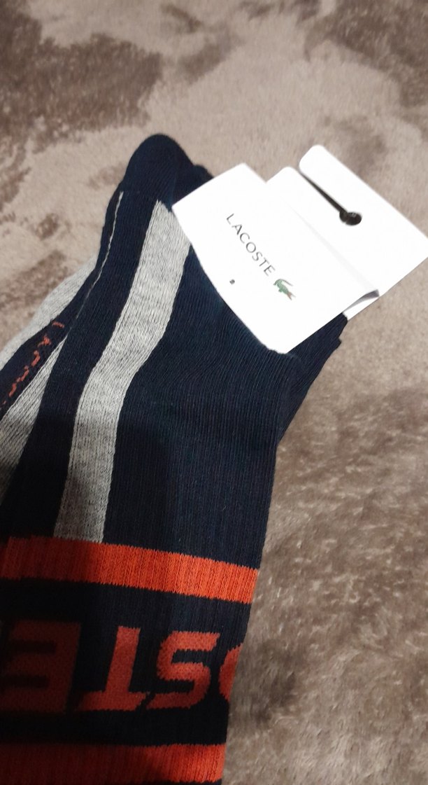 Lacoste Erkek Gri Baskılı Midi Çorap - Görsel 2