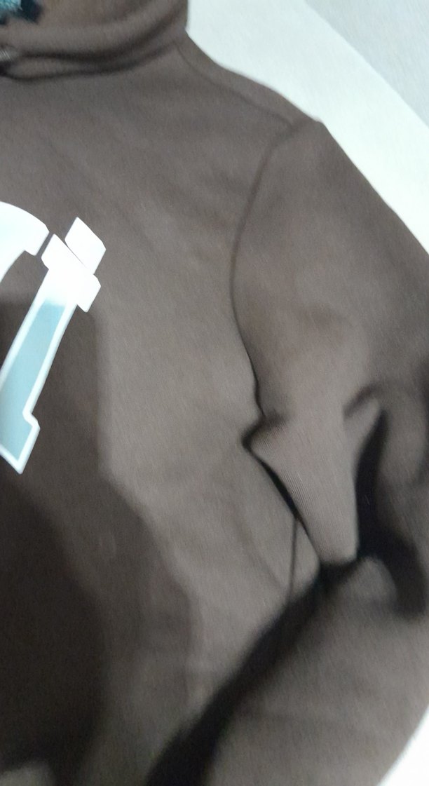 Mavi Baskılı Kahverengi Kapüşonlu Sweatshirt - Görsel 4