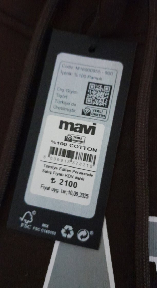 Mavi Baskılı Kahverengi Kapüşonlu Sweatshirt - Görsel 2