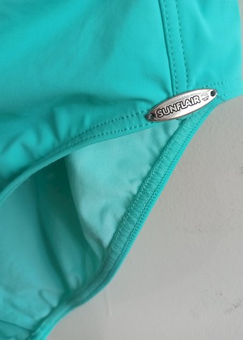 Turkuaz Drapeli İnce Askılı Mayo - Görsel 3