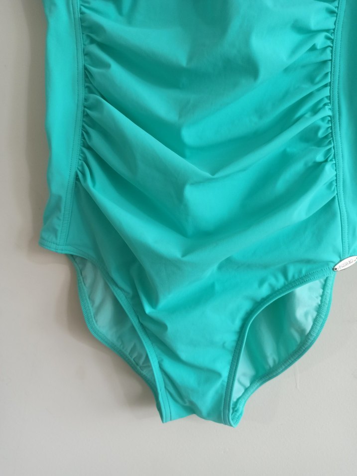 Turkuaz Drapeli İnce Askılı Mayo - Görsel 4