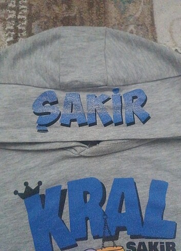 9 Yaş Beden lacivert Renk Kral Şakir desenli swetshirt