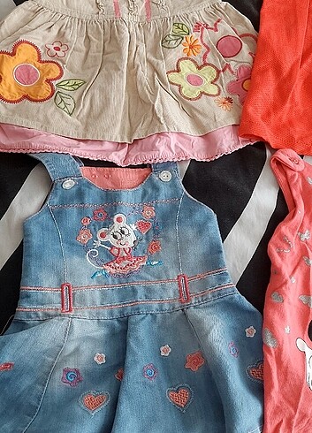 1 Yaş Beden çeşitli Renk kız bebek elbiseleri