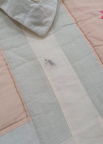 Beden camel Renk Nakışlı Bej Pastel Yatak Örtüsü