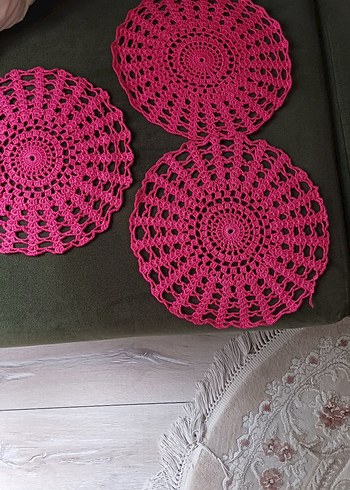 El Örgüsü Bohem Pembe Yuvarlak Motifler