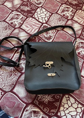 Kilitli Siyah Deri Gotik Kadın Çanta - Görsel 2