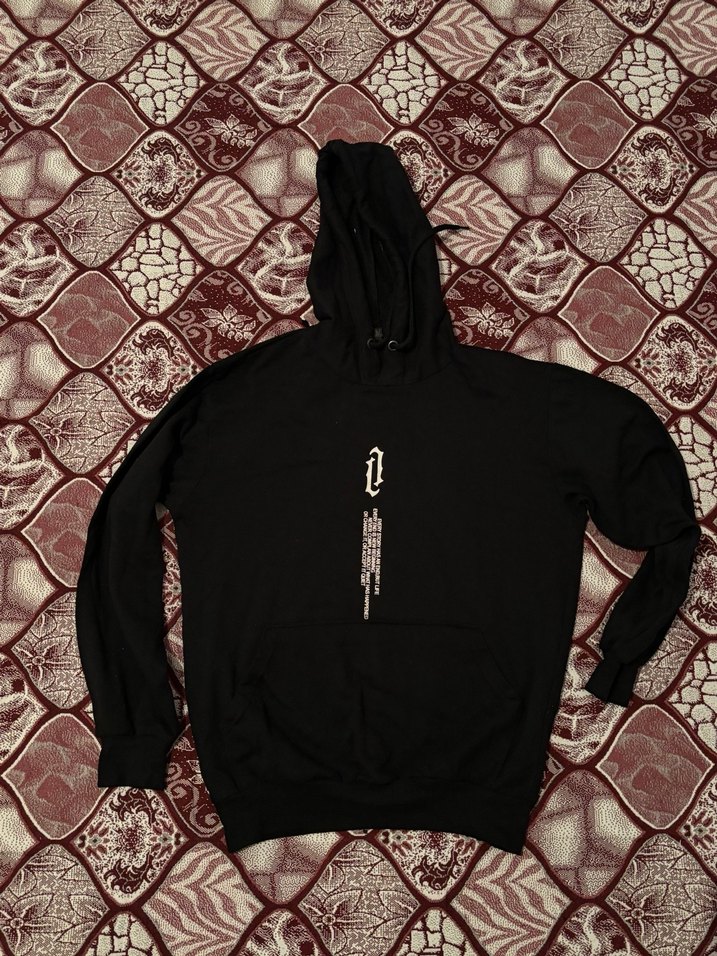 Siyah Kapüşonlu Fermuarlı Sweatshirt - Görsel 2