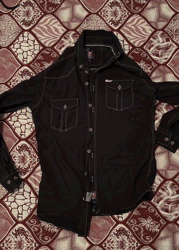 Siyah Düğmeli Uzun Kollu Erkek Gömlek - Görsel 2