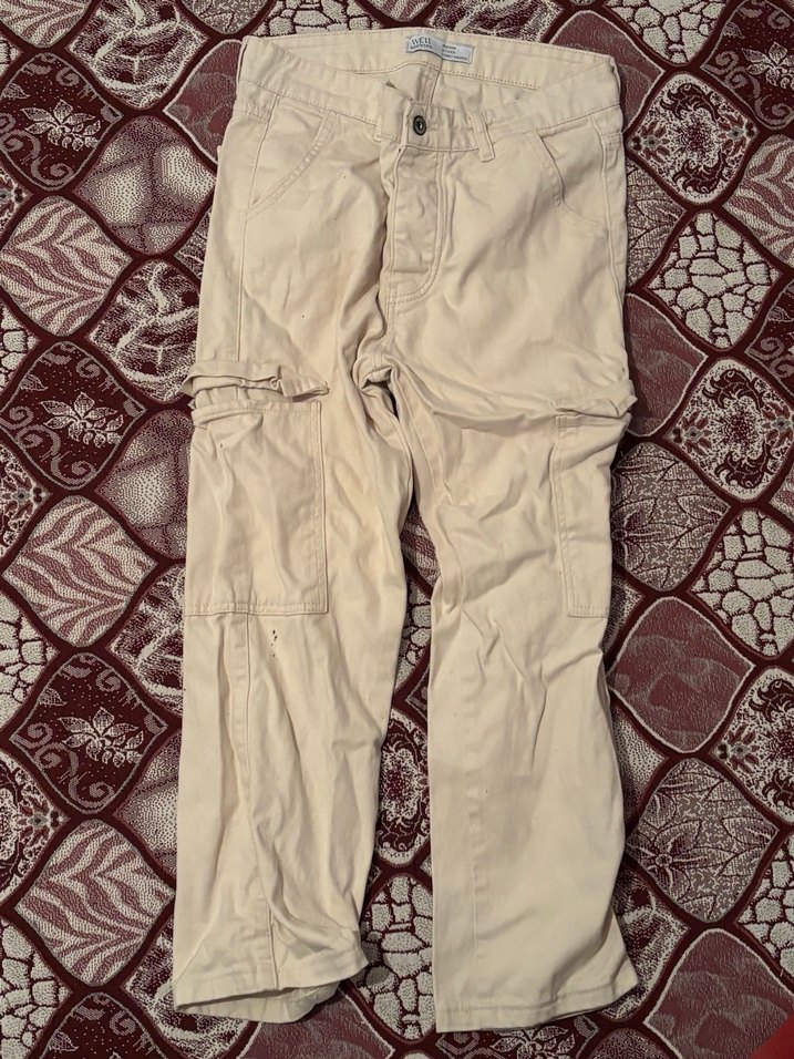 Bej Rahat Kesim Keten Pantolon - Görsel 2