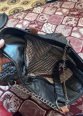 Kahverengi Yılan Desenli Deri Kadın Çanta - Görsel 4