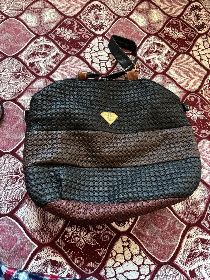 Kahverengi Yılan Desenli Deri Kadın Çanta - Görsel 2