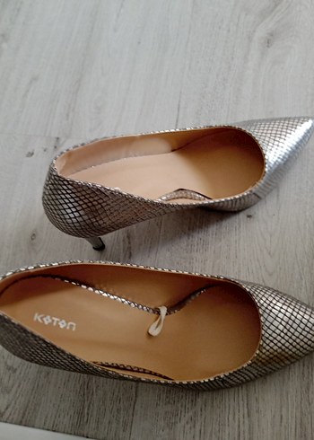 38 Beden gri Renk Kadın Gri Kahverengi Yılan Desenli Dolgu Topuklu Stiletto