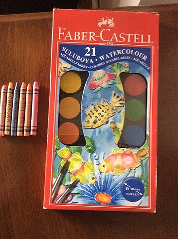Faber-Castell 21 li suluboya ve 6 pastel boya