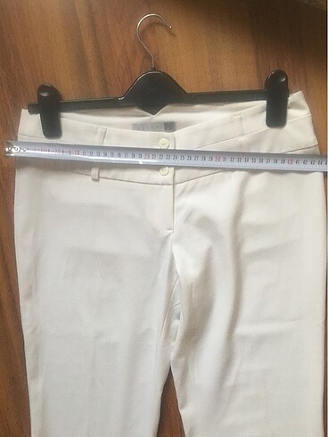 38 Beden beyaz Renk Koton Kumaş Pantolon