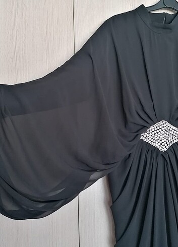 44 Beden siyah Renk Peri Moda Elbise
