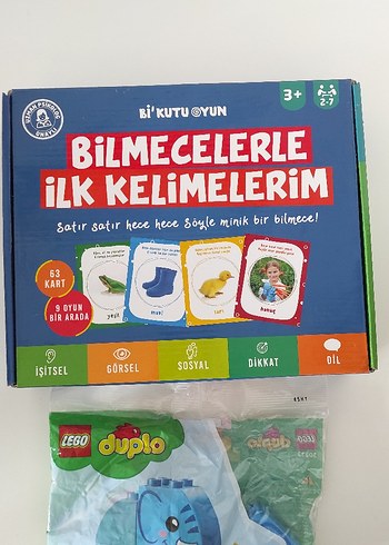 Bilmece Kartları ve Lego Duplo Fil Oyuncak - Görsel 3