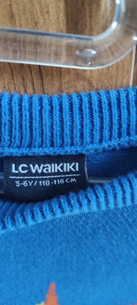 Renkli Dinozor Desenli Erkek Triko Sweatshirt - Görsel 3