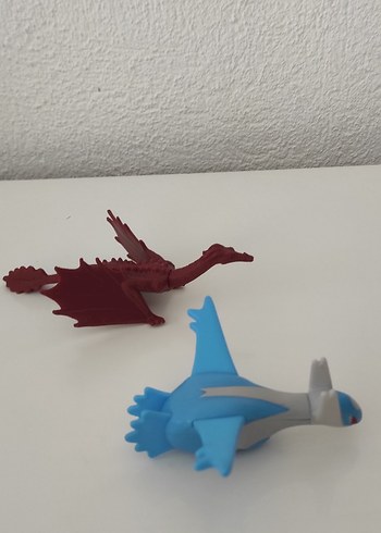 Renkli Mavi Uçak ve Kırmızı Ejderha Figürleri - Görsel 4