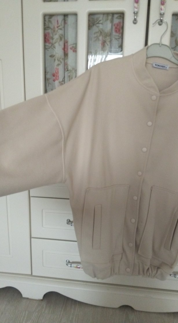 Düğmeli Bej Midi Kadın Ceket - Görsel 3