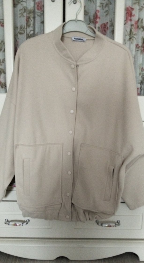 Düğmeli Bej Midi Kadın Ceket - Görsel 5