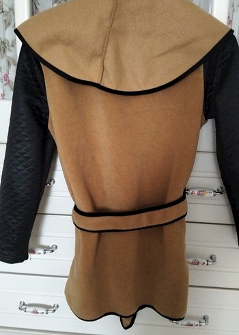 Kahverengi Süet Kemerli Uzun Hamile Kabanı - Görsel 4