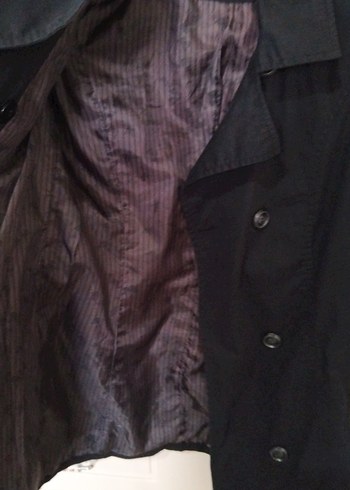 Siyah Düğmeli Midi Kadın Trençkot - Görsel 3