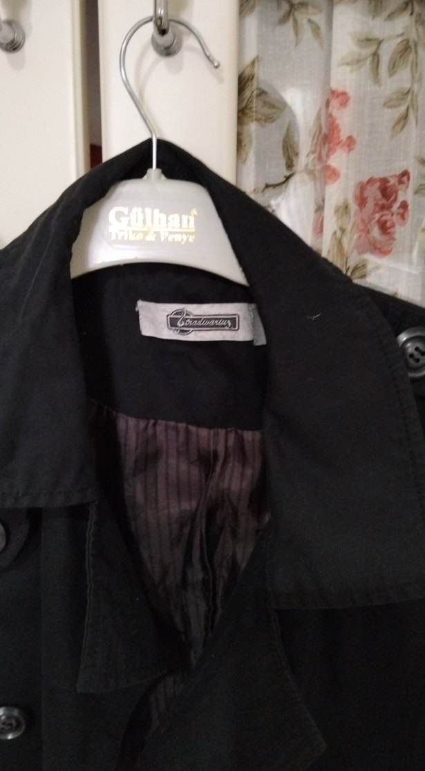 Siyah Düğmeli Midi Kadın Trençkot - Görsel 2