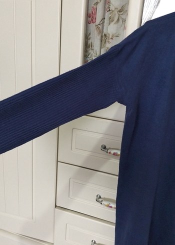 Kadın Lacivert Uzun Kollu Salaş Kazak - Görsel 2