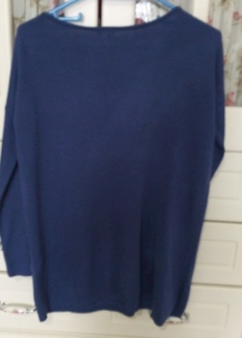 Kadın Lacivert Uzun Kollu Salaş Kazak - Görsel 5