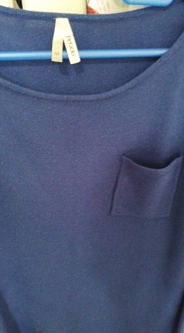 Kadın Lacivert Uzun Kollu Salaş Kazak - Görsel 4