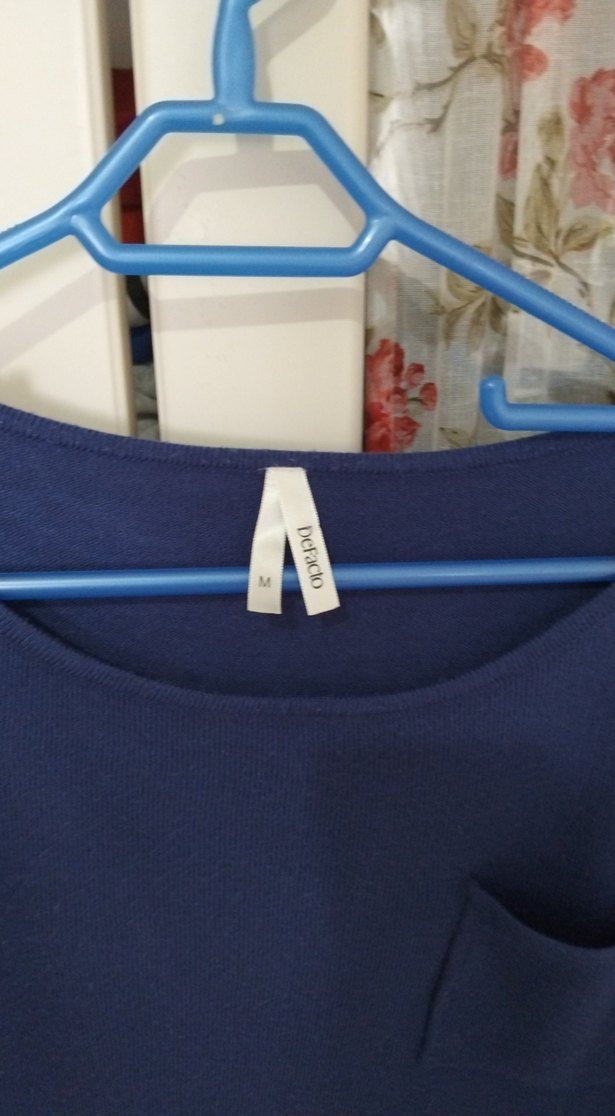 Kadın Lacivert Uzun Kollu Salaş Kazak - Görsel 3