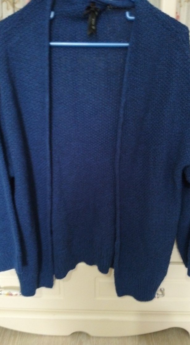 Kadın Lacivert Midi Triko Hırka - Görsel 5