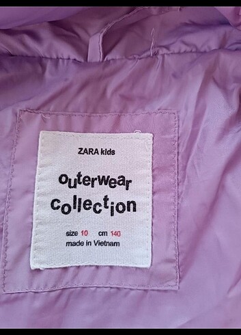 10 Yaş Beden mor Renk Zara çocuk mont