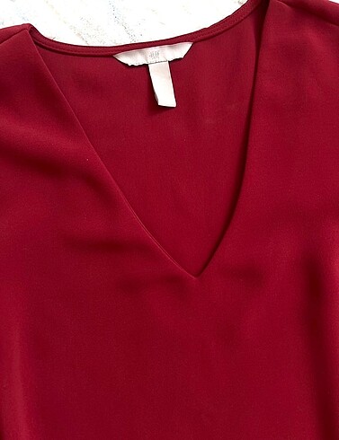 34 Beden bordo Renk H&M Bluz