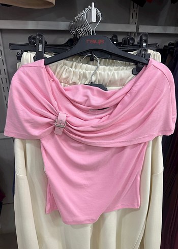 Pembe Drapeli Straplez Mini Bluz