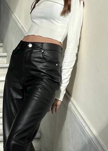Bershka deri pantolon - Görsel 2
