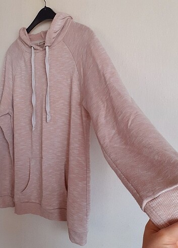 xxl Beden pembe Renk Pudra Sweatshirt 