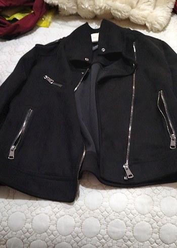 Kadın Siyah Fermuarlı Deri Ceket - Görsel 2