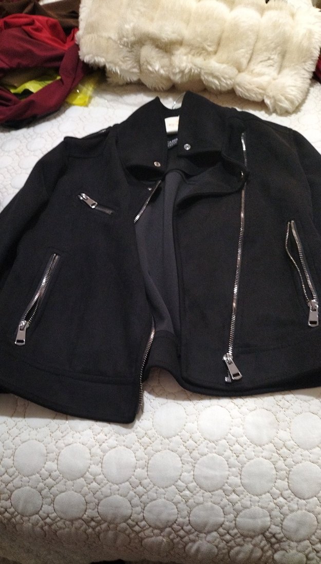 Kadın Siyah Fermuarlı Deri Ceket - Görsel 2