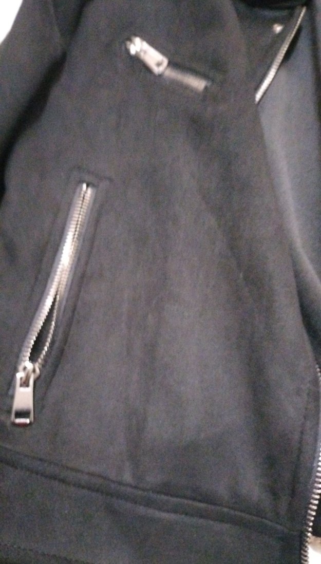 Kadın Siyah Fermuarlı Deri Ceket - Görsel 3