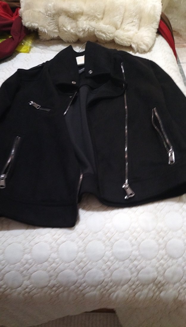 Kadın Siyah Fermuarlı Deri Ceket - Görsel 4