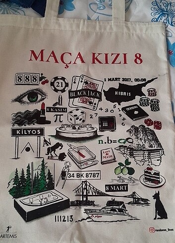 Maça kızı 8 bez canta