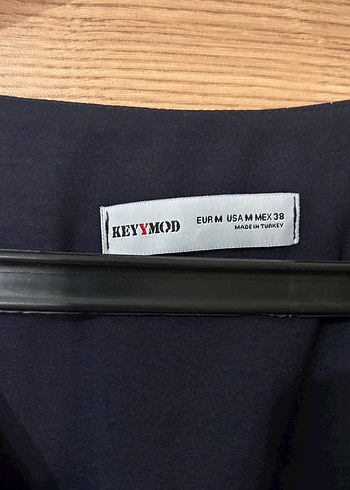 Diğer Çizgili V Yakalı Lacivert Uzun Elbise