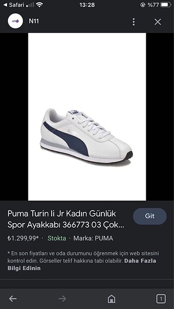 Puma turin spor ayakkabı