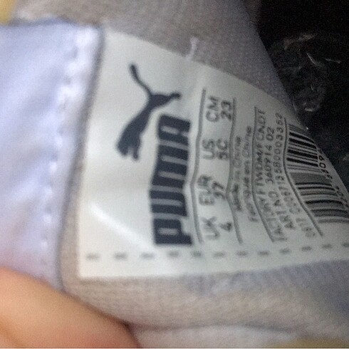 37 Beden beyaz Renk Puma turin spor ayakkabı