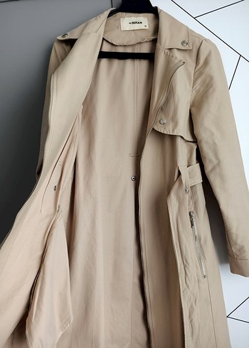 Bej Uzun Kadın Trençkot - Görsel 2