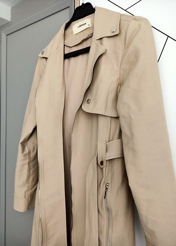 Bej Uzun Kadın Trençkot - Görsel 3